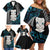 Aotearoa Taniko Paua Shell With Hei Tiki Family Matching Off Shoulder Short Dress and Hawaiian Shirt