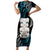 Aotearoa Taniko Paua Shell With Hei Tiki Family Matching Short Sleeve Bodycon Dress and Hawaiian Shirt