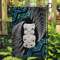 Aotearoa Taniko Paua Shell With Hei Tiki Garden Flag LT14 Garden Flag Black - Polynesian Pride