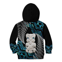 Aotearoa Taniko Paua Shell With Hei Tiki Kid Hoodie LT14 - Polynesian Pride