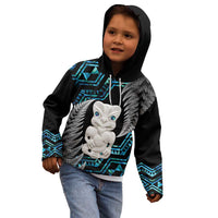 Aotearoa Taniko Paua Shell With Hei Tiki Kid Hoodie LT14 - Polynesian Pride