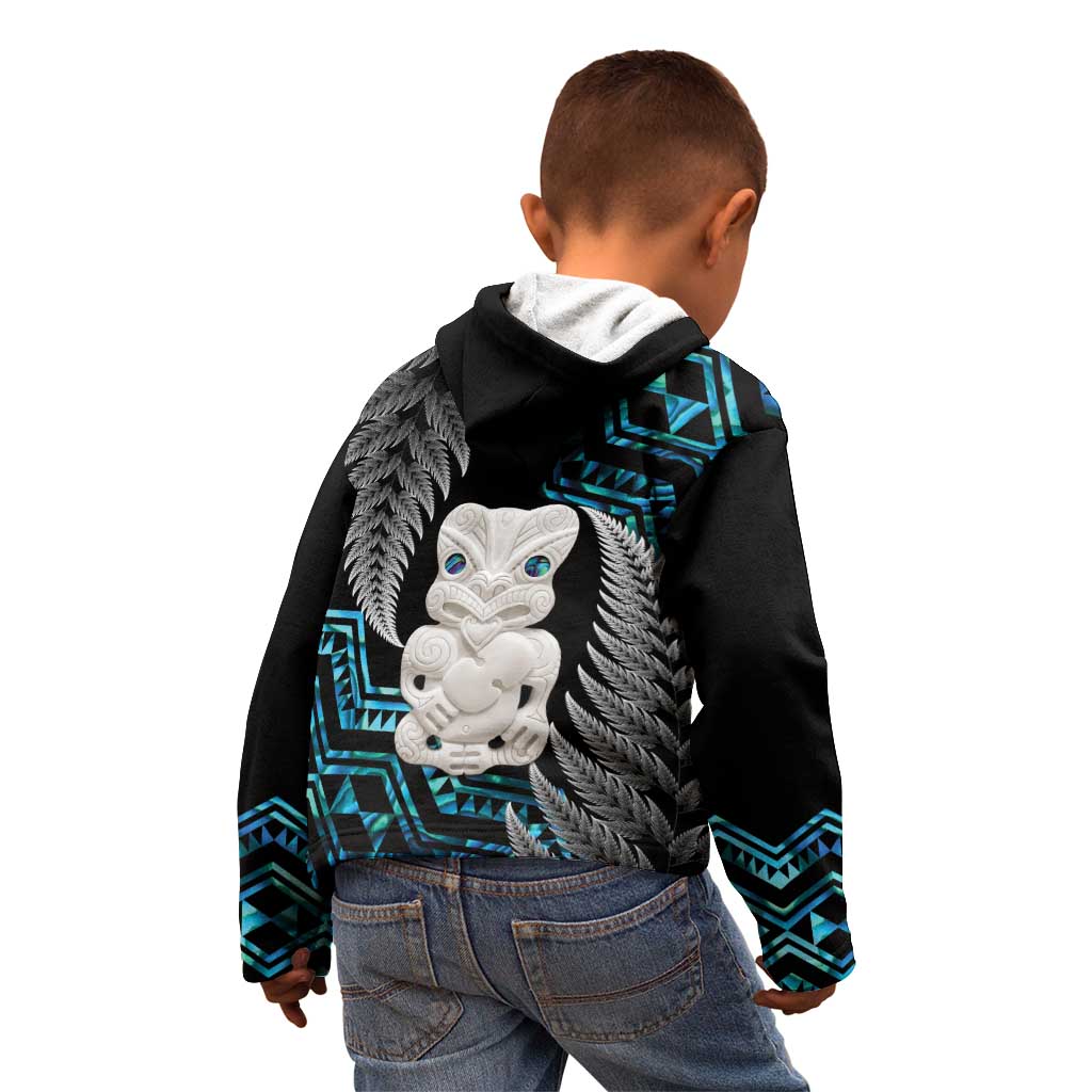 Aotearoa Taniko Paua Shell With Hei Tiki Kid Hoodie LT14 - Polynesian Pride