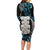 Aotearoa Taniko Paua Shell With Hei Tiki Long Sleeve Bodycon Dress