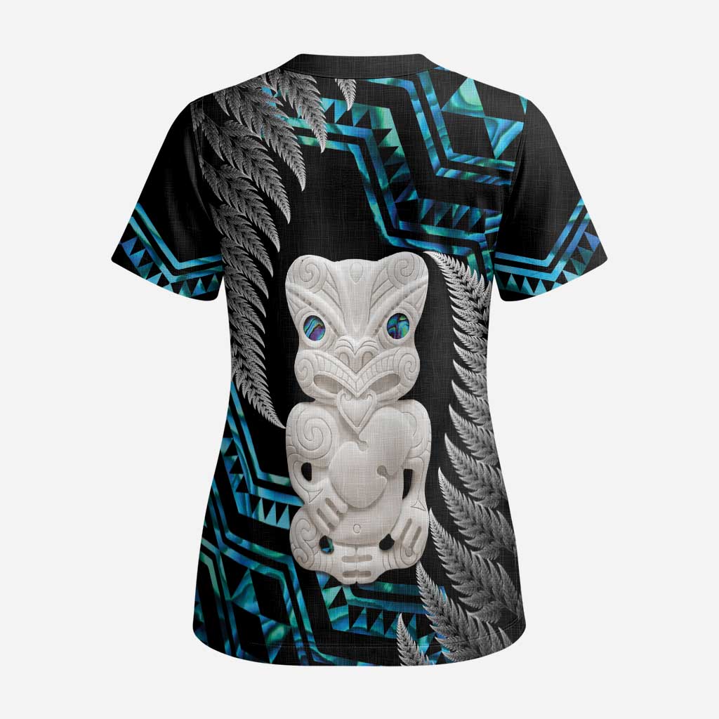 Aotearoa Taniko Paua Shell With Hei Tiki Scrub Top LT14 - Polynesian Pride