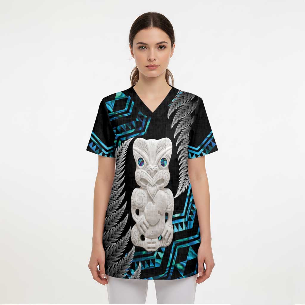 Aotearoa Taniko Paua Shell With Hei Tiki Scrub Top LT14 - Polynesian Pride