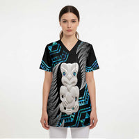Aotearoa Taniko Paua Shell With Hei Tiki Scrub Top LT14 - Polynesian Pride