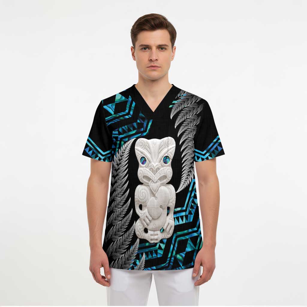 Aotearoa Taniko Paua Shell With Hei Tiki Scrub Top LT14 - Polynesian Pride