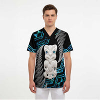 Aotearoa Taniko Paua Shell With Hei Tiki Scrub Top LT14 - Polynesian Pride
