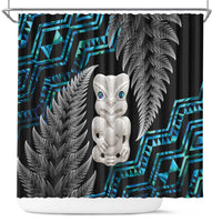 Aotearoa Taniko Paua Shell With Hei Tiki Shower Curtain LT14 Black - Polynesian Pride