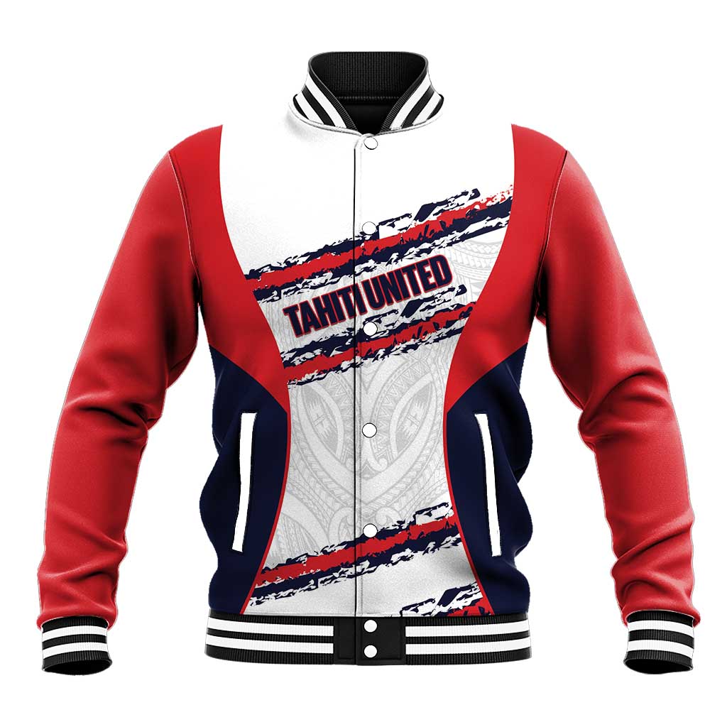 AS Venus Tahiti Football Custom Baseball Jacket Go Champions Polynesian Pattern LT14 Unisex White - Polynesian Pride