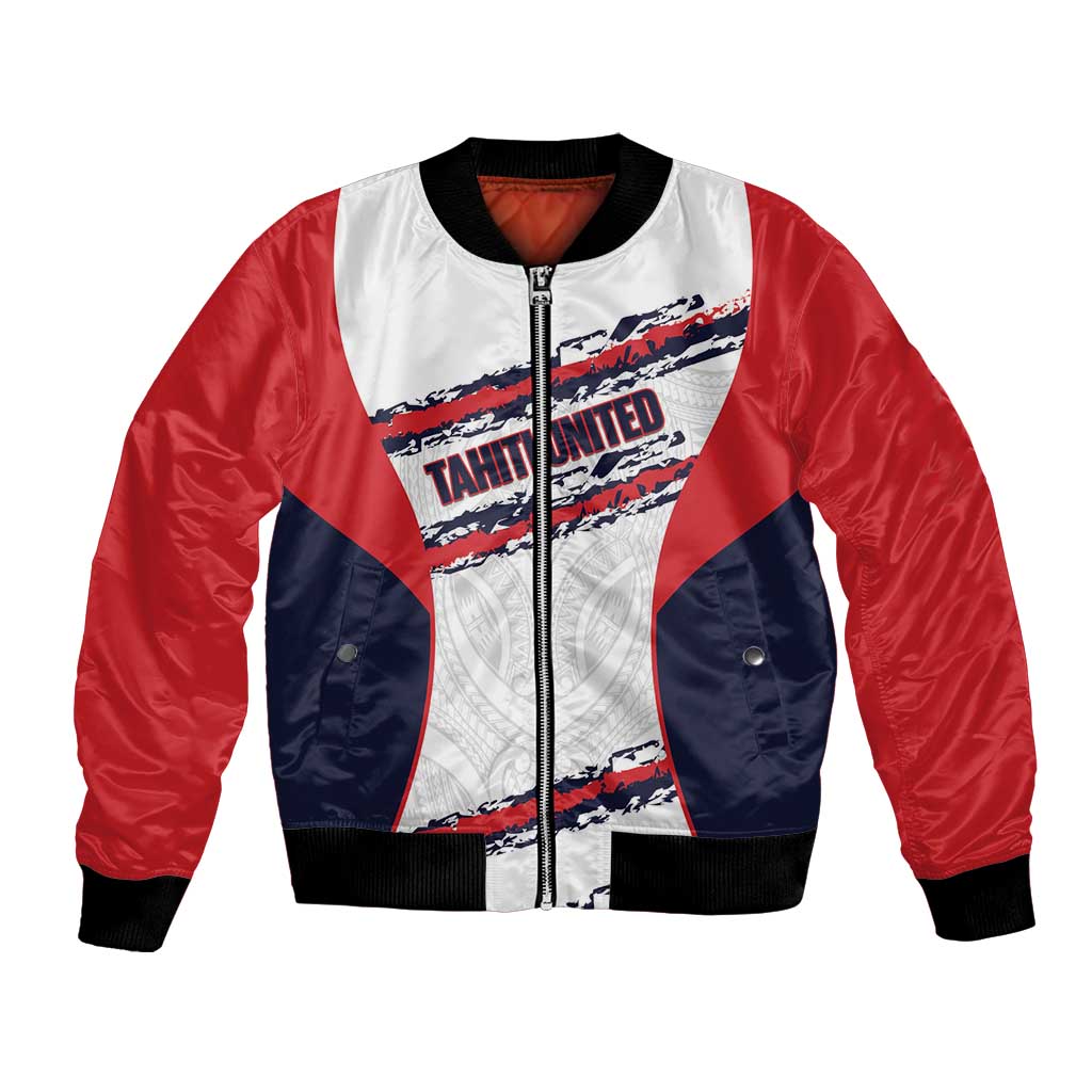 AS Venus Tahiti Football Custom Bomber Jacket Go Champions Polynesian Pattern LT14 Unisex White - Polynesian Pride
