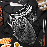 New Zealand Lizard Apron Silver Fern Aotearoa Maori LT14 Black - Polynesian Pride