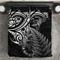 New Zealand Lizard Bedding Set Silver Fern Aotearoa Maori LT14 Black - Polynesian Pride