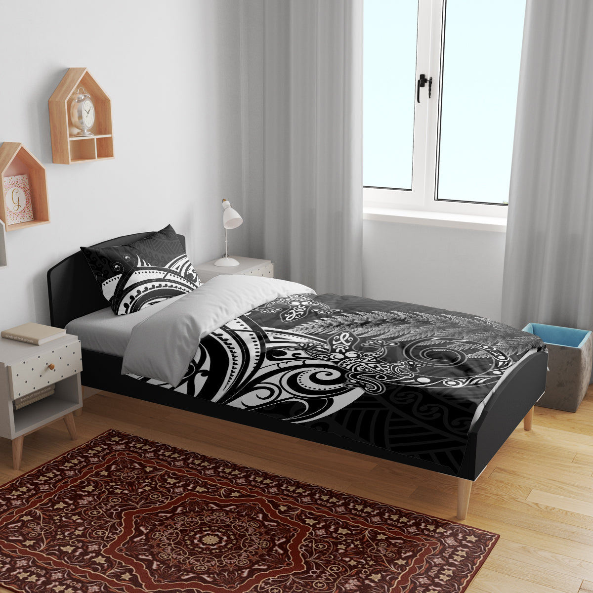 New Zealand Lizard Bedding Set Silver Fern Aotearoa Maori LT14 - Polynesian Pride