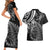 New Zealand Lizard Couples Matching Short Sleeve Bodycon Dress and Hawaiian Shirt Silver Fern Aotearoa Maori LT14 - Polynesian Pride