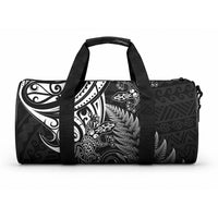 New Zealand Lizard Duffle Bag Silver Fern Aotearoa Maori LT14 One size Black - Polynesian Pride