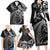 New Zealand Lizard Family Matching Long Sleeve Bodycon Dress and Hawaiian Shirt Silver Fern Aotearoa Maori LT14 - Polynesian Pride