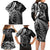 New Zealand Lizard Family Matching Long Sleeve Bodycon Dress and Hawaiian Shirt Silver Fern Aotearoa Maori LT14 - Polynesian Pride