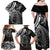 New Zealand Lizard Family Matching Off Shoulder Maxi Dress and Hawaiian Shirt Silver Fern Aotearoa Maori LT14 - Polynesian Pride