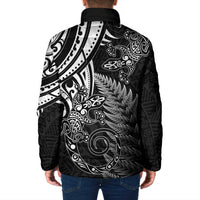 New Zealand Lizard Padded Jacket Silver Fern Aotearoa Maori LT14 - Polynesian Pride