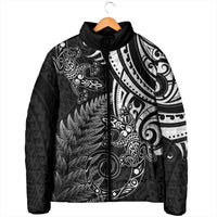 New Zealand Lizard Padded Jacket Silver Fern Aotearoa Maori LT14 - Polynesian Pride