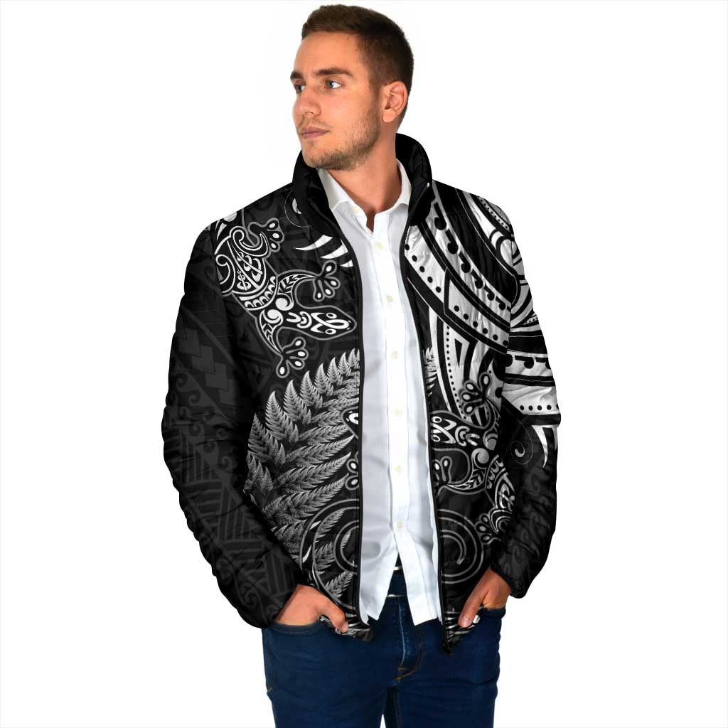 New Zealand Lizard Padded Jacket Silver Fern Aotearoa Maori LT14 - Polynesian Pride
