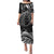 New Zealand Lizard Puletasi Silver Fern Aotearoa Maori LT14 Long Dress Black - Polynesian Pride