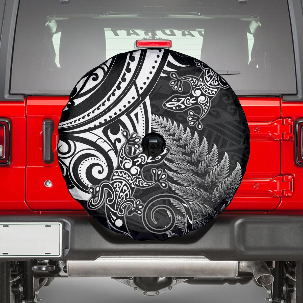 New Zealand Lizard Spare Tire Cover Silver Fern Aotearoa Maori LT14 - Polynesian Pride