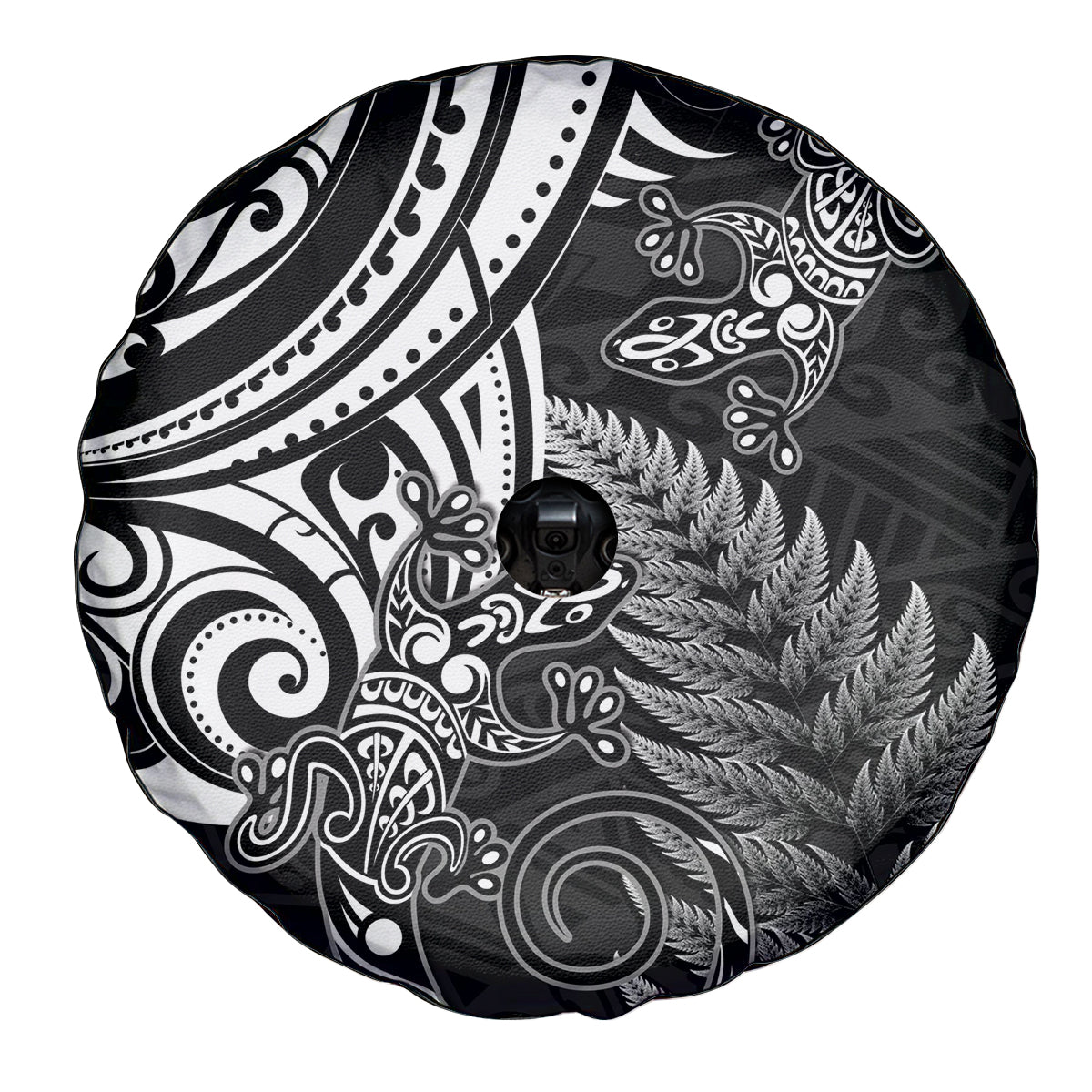 New Zealand Lizard Spare Tire Cover Silver Fern Aotearoa Maori LT14 - Polynesian Pride