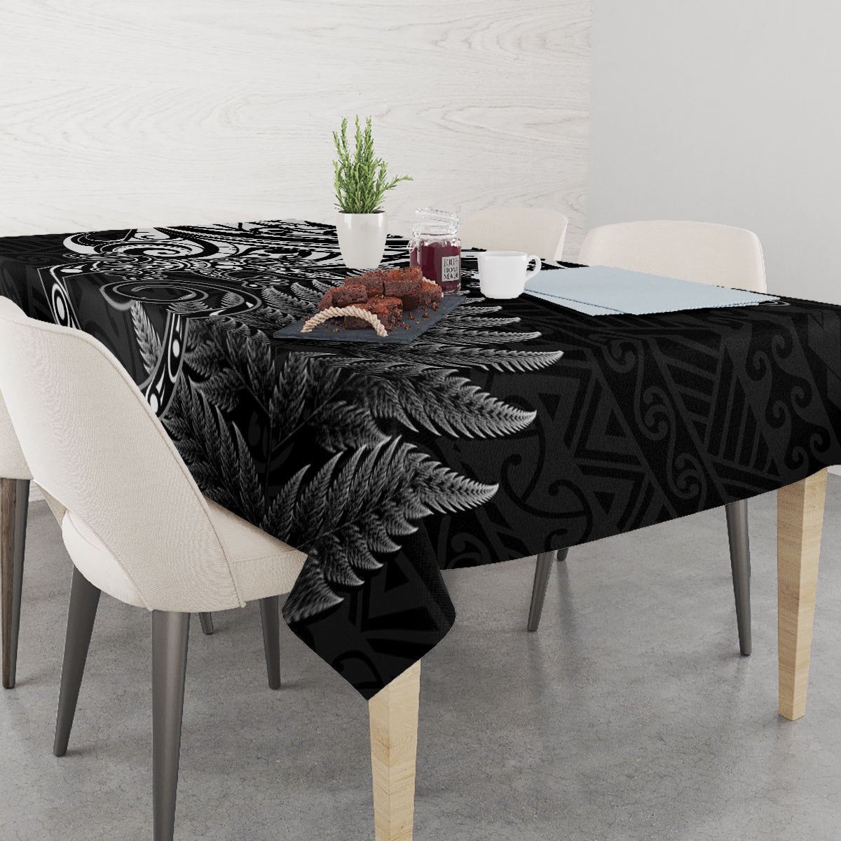 New Zealand Lizard Tablecloth Silver Fern Aotearoa Maori LT14 - Polynesian Pride