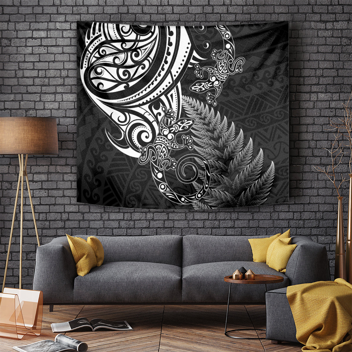 New Zealand Lizard Tapestry Silver Fern Aotearoa Maori LT14 - Polynesian Pride