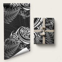 New Zealand Lizard Wrapping Paper Silver Fern Aotearoa Maori LT14 58" × 23" Black - Polynesian Pride