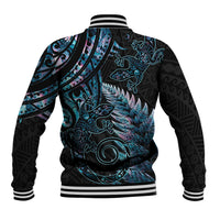 New Zealand Lizard Baseball Jacket Silver Fern Aotearoa Maori With Paua Shell LT14 - Polynesian Pride