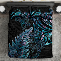 New Zealand Lizard Bedding Set Silver Fern Aotearoa Maori With Paua Shell LT14 Turquoise - Polynesian Pride