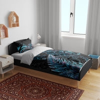 New Zealand Lizard Bedding Set Silver Fern Aotearoa Maori With Paua Shell LT14 - Polynesian Pride