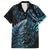 New Zealand Lizard Family Matching Off Shoulder Short Dress and Hawaiian Shirt Silver Fern Aotearoa Maori With Paua Shell LT14 Dad's Shirt - Short Sleeve Turquoise - Polynesian Pride