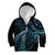 New Zealand Lizard Kid Hoodie Silver Fern Aotearoa Maori With Paua Shell LT14 Zip Hoodie Turquoise - Polynesian Pride