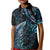 New Zealand Lizard Kid Polo Shirt Silver Fern Aotearoa Maori With Paua Shell LT14 Kid Turquoise - Polynesian Pride