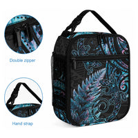 New Zealand Lizard Lunch Bag Silver Fern Aotearoa Maori With Paua Shell LT14 - Polynesian Pride