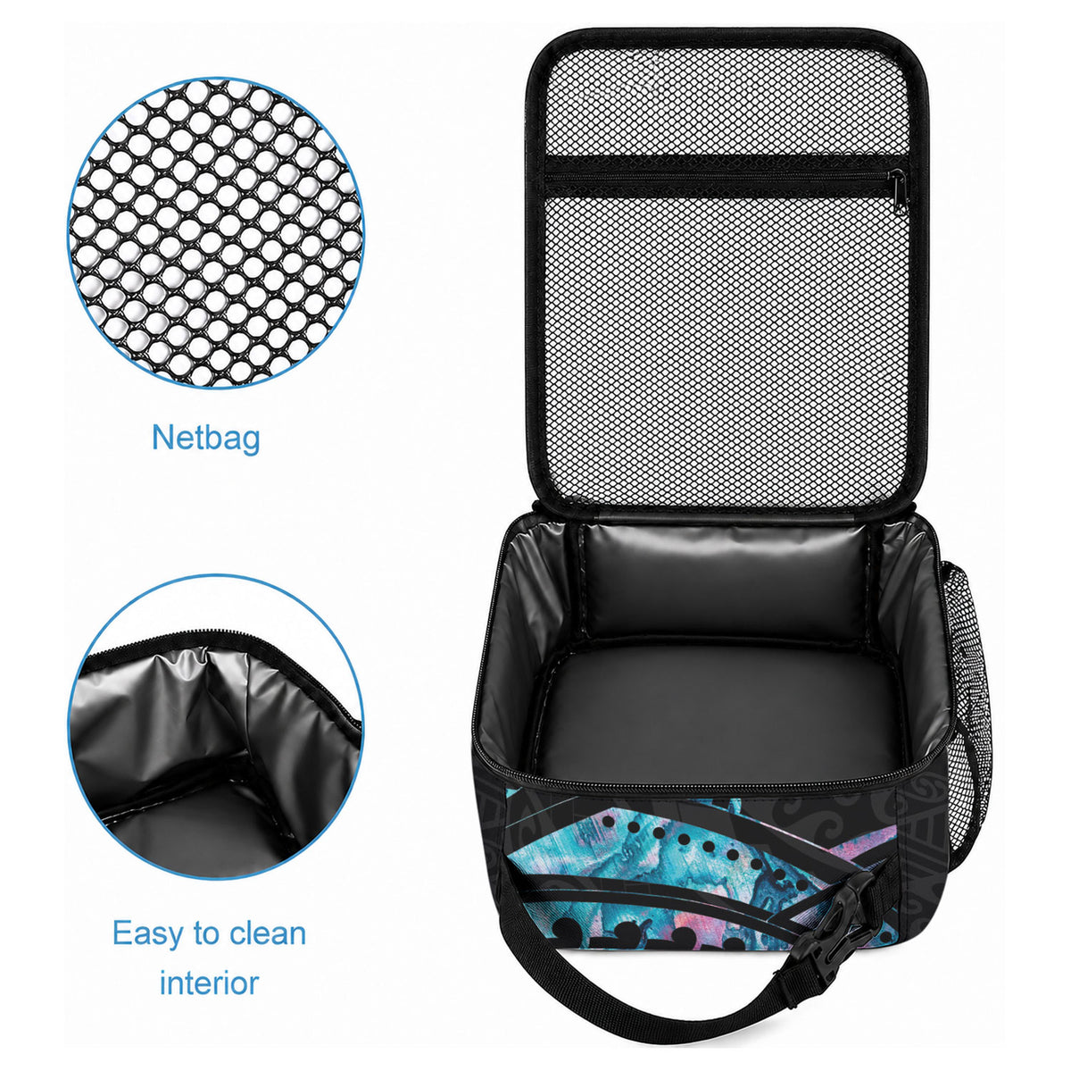 New Zealand Lizard Lunch Bag Silver Fern Aotearoa Maori With Paua Shell LT14 - Polynesian Pride