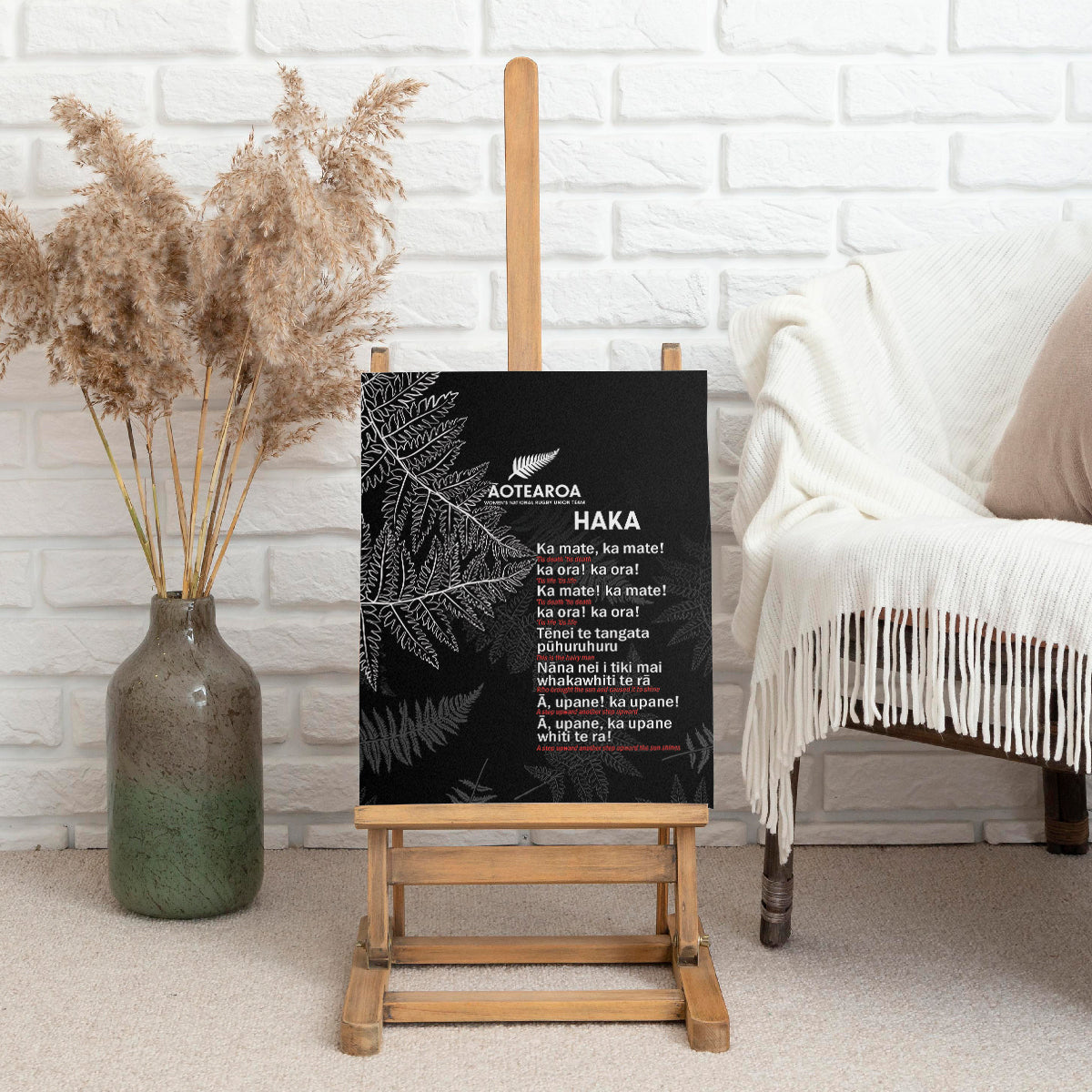 Custom New Zealand Haka Rugby Canvas Wall Art 2024 Pacific Go Black Silver Fern LT14 - Polynesian Pride