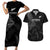 New Zealand Haka Rugby Couples Matching Short Sleeve Bodycon Dress and Hawaiian Shirt 2024 Pacific Go Black Silver Fern LT14 Black - Polynesian Pride