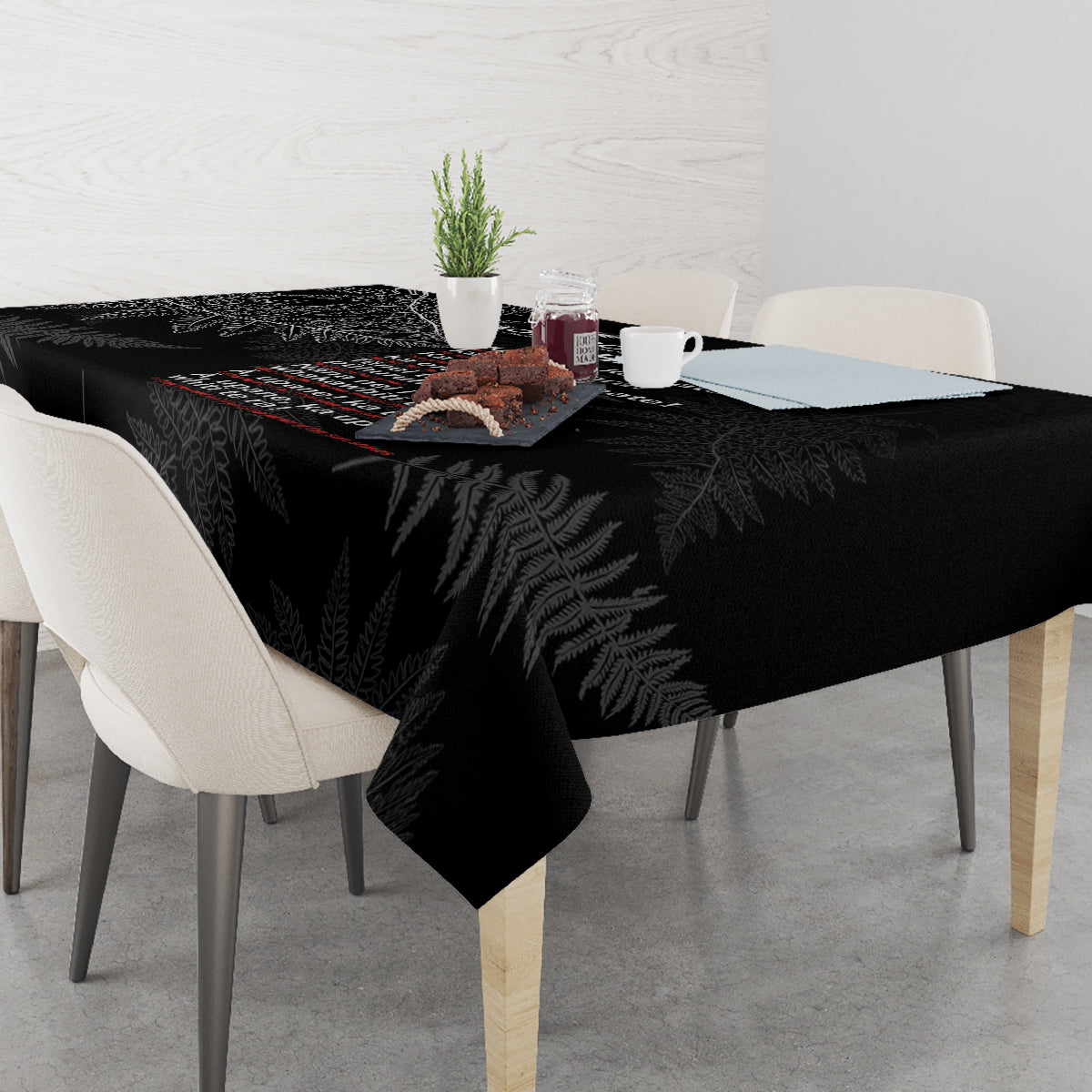 Custom New Zealand Haka Rugby Tablecloth 2024 Pacific Go Black Silver Fern LT14 - Polynesian Pride