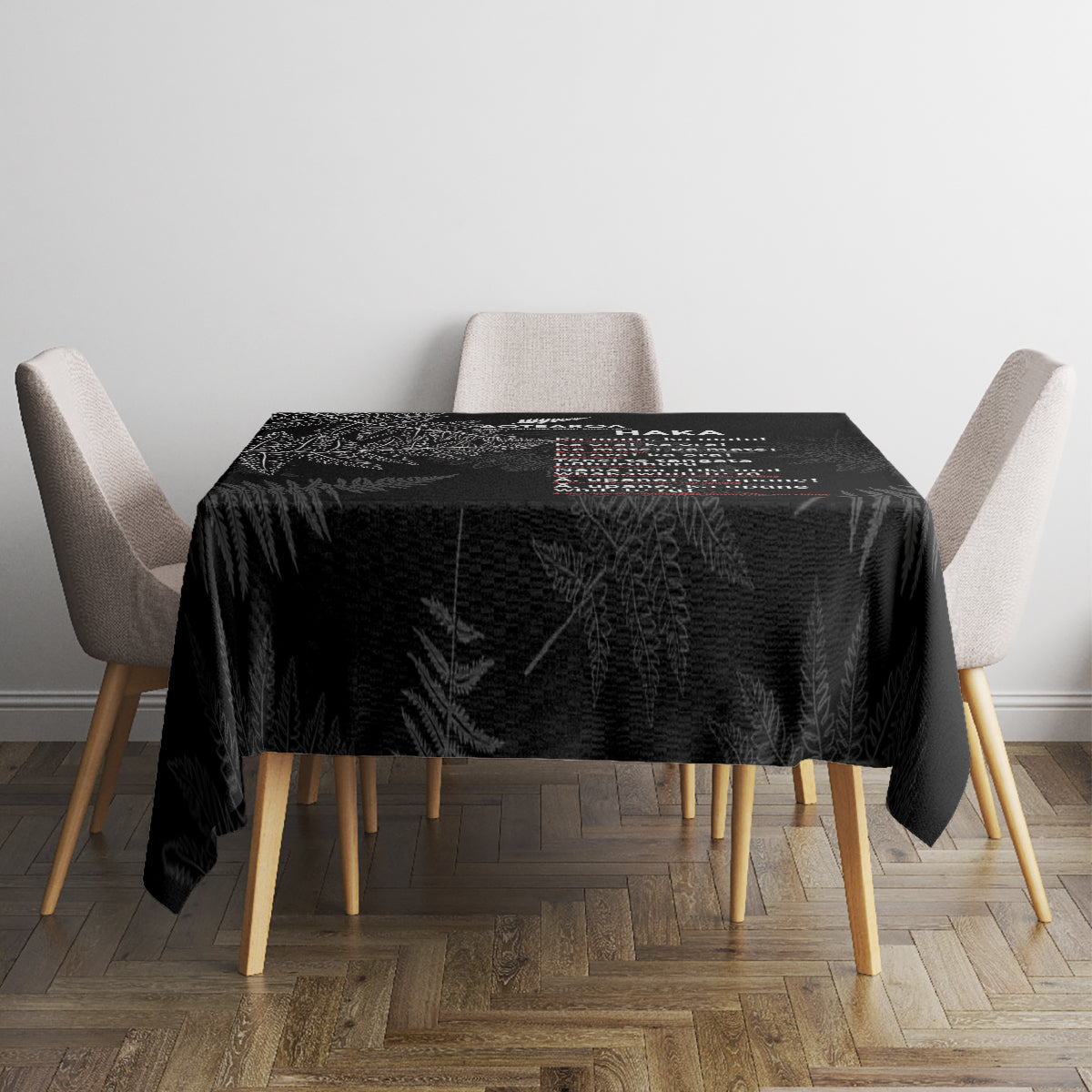 Custom New Zealand Haka Rugby Tablecloth 2024 Pacific Go Black Silver Fern LT14 - Polynesian Pride