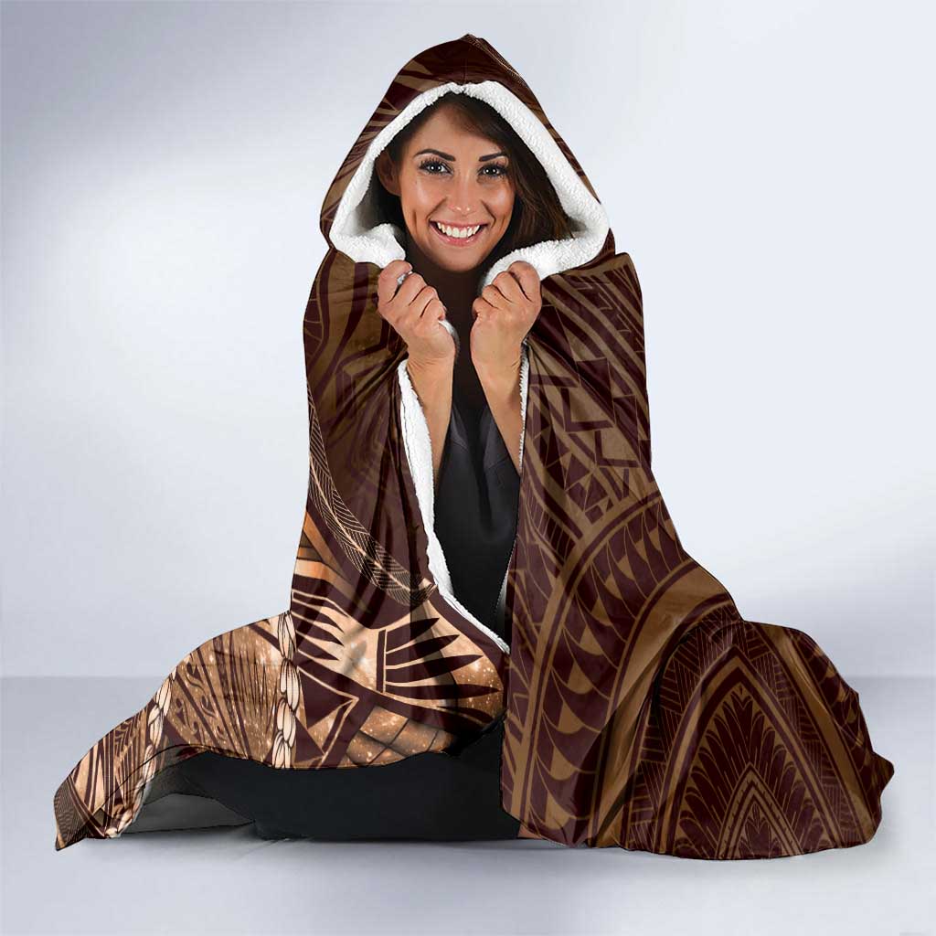 Personalised Polynesia Zodiac Capricorn Hooded Blanket Galaxy Polynesian Pattern Chest Tattoo Style LT14 - Polynesian Pride
