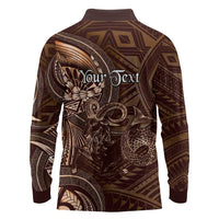 Personalised Polynesia Zodiac Capricorn Long Sleeve Polo Shirt Galaxy Polynesian Pattern Chest Tattoo Style LT14 - Polynesian Pride