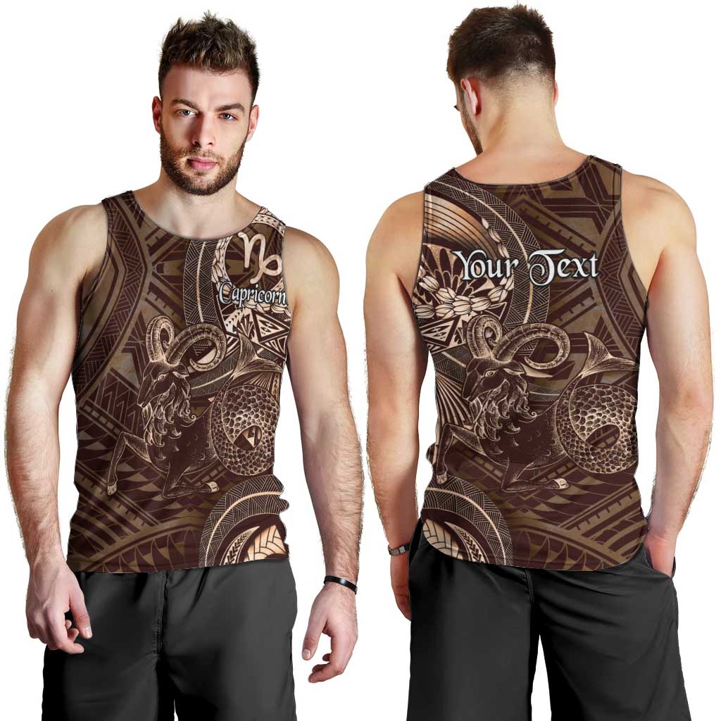 Personalised Polynesia Zodiac Capricorn Men Tank Top Galaxy Polynesian Pattern Chest Tattoo Style LT14 - Polynesian Pride