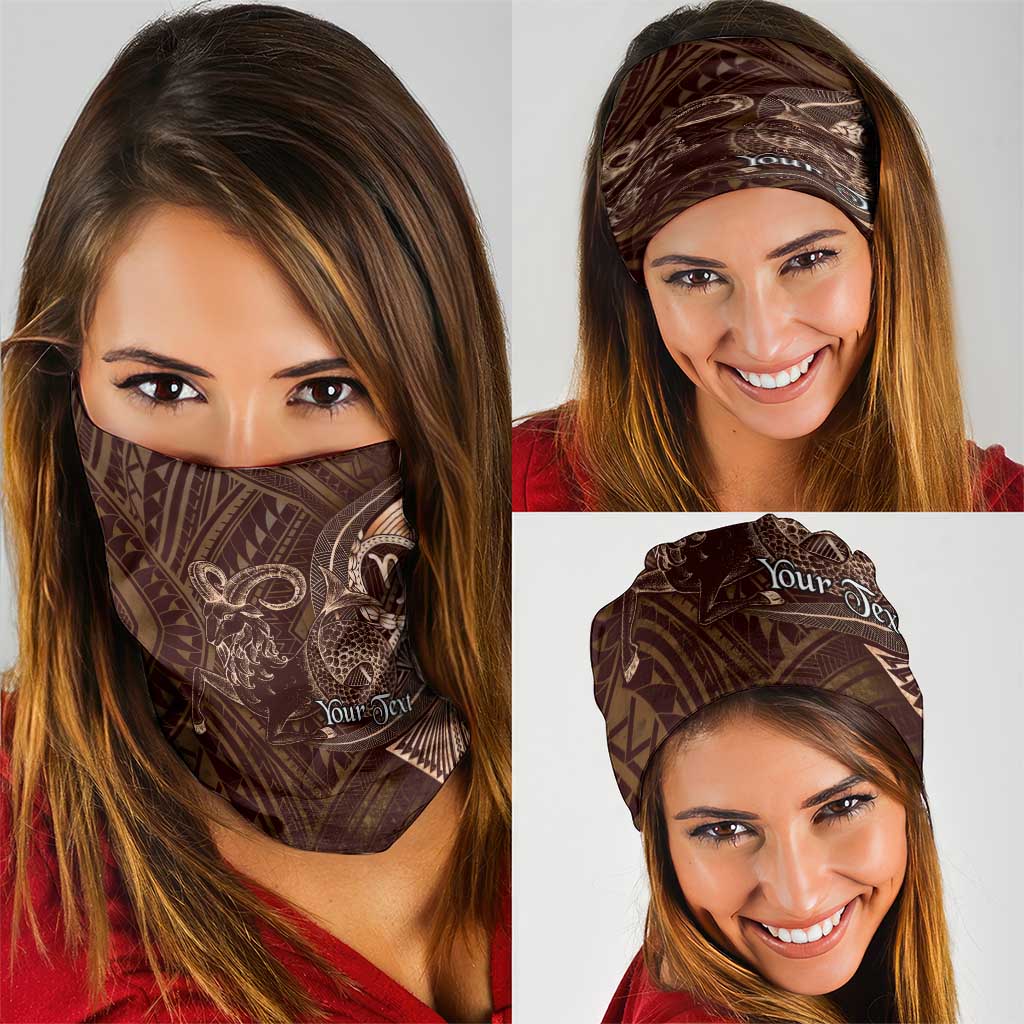 Personalised Polynesia Zodiac Capricorn Neck Gaiter Galaxy Polynesian Pattern Chest Tattoo Style LT14 - Polynesian Pride