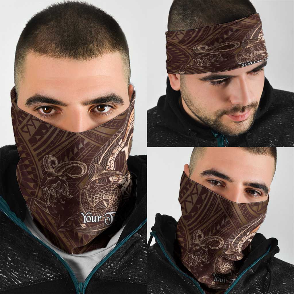 Personalised Polynesia Zodiac Capricorn Neck Gaiter Galaxy Polynesian Pattern Chest Tattoo Style LT14 - Polynesian Pride