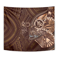Personalised Polynesia Zodiac Capricorn Tapestry Galaxy Polynesian Pattern Chest Tattoo Style LT14 - Polynesian Pride